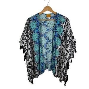 Ruby Rd Open Front Kimono Cardigan Size XL‎ Lightweight Cover Up Resort Beachy